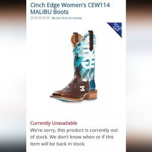 Cinch Edge Malibu Western Leather Cowboy Coastal Cowgirl Floral Hand Too…